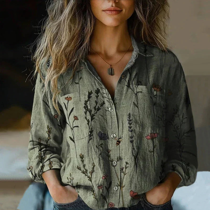 Lysander | Women's Paisley Print Long Sleeve Blouse - Image 2