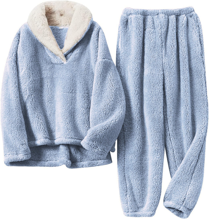 Lyvande | Ensemble Pyjama Polaire Femme Capuche - Cream - Image 4