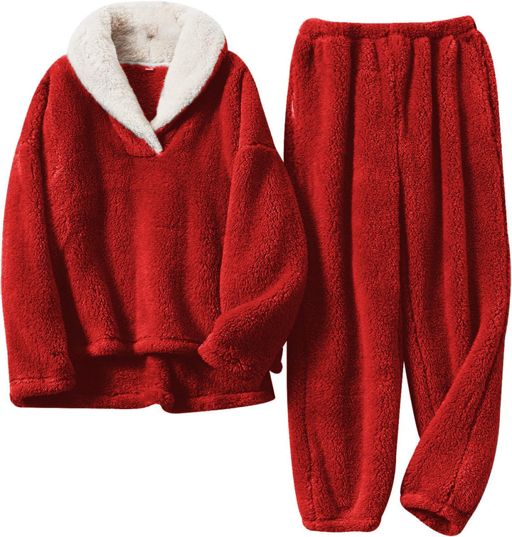 Lyvande | Ensemble Pyjama Polaire Femme Capuche - Cream - Image 5