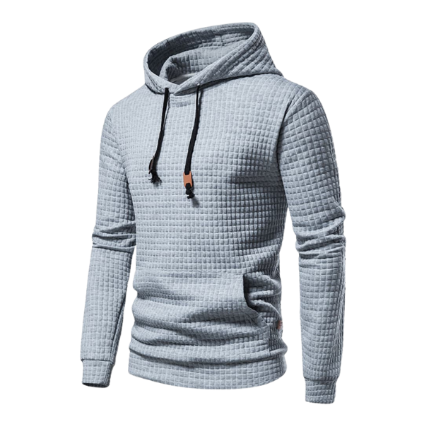Lyvorn | Homme Sweat à Capuche Gaufré Kangourou - White - Image 3