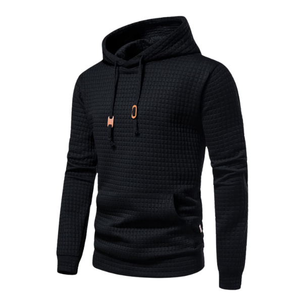 Lyvorn | Homme Sweat à Capuche Gaufré Kangourou - White - Image 4