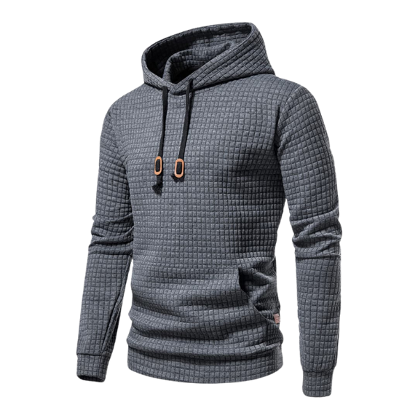 Lyvorn | Homme Sweat à Capuche Gaufré Kangourou - White - Image 5