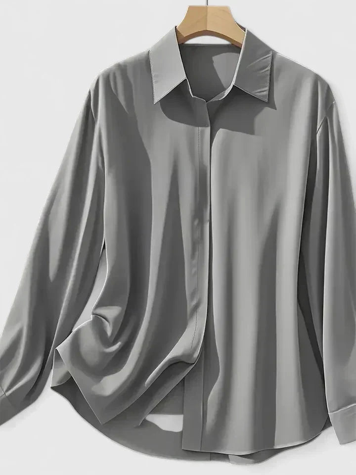 Maeve | Women's Long Sleeve Button Down Collared Blouse - White - Image 2