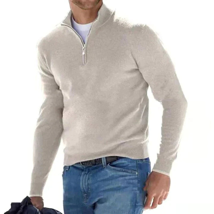 Marvail | Homme Pull Demi-Zip Col Montant - Grey - Image 3