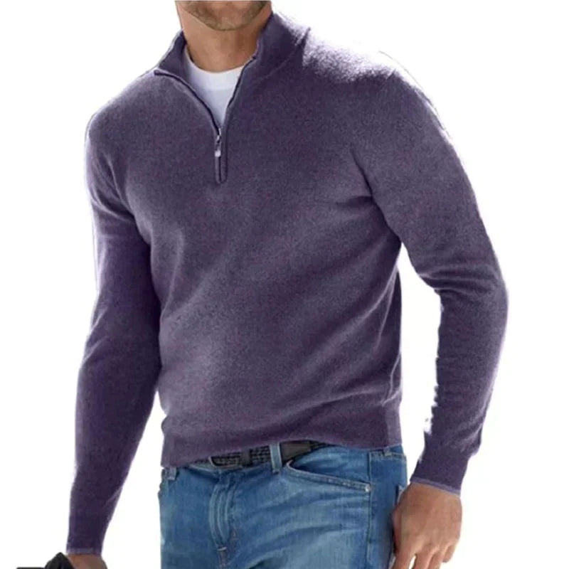 Marvail | Homme Pull Demi-Zip Col Montant - Grey - Image 7