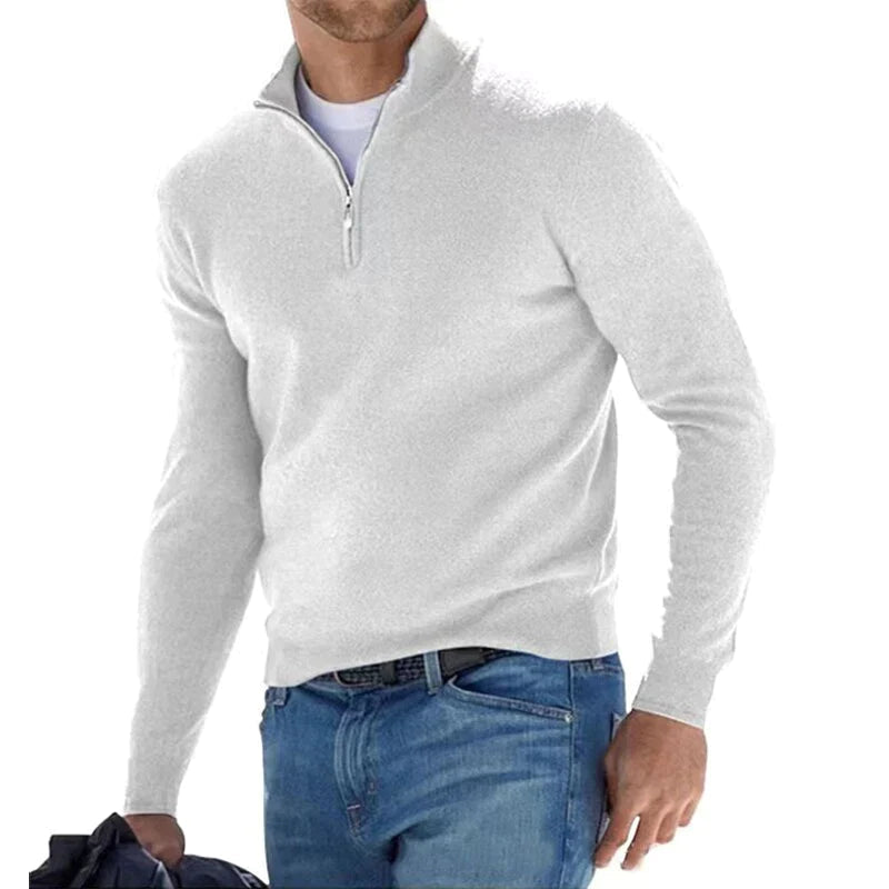 Marvail | Homme Pull Demi-Zip Col Montant - Grey - Image 8