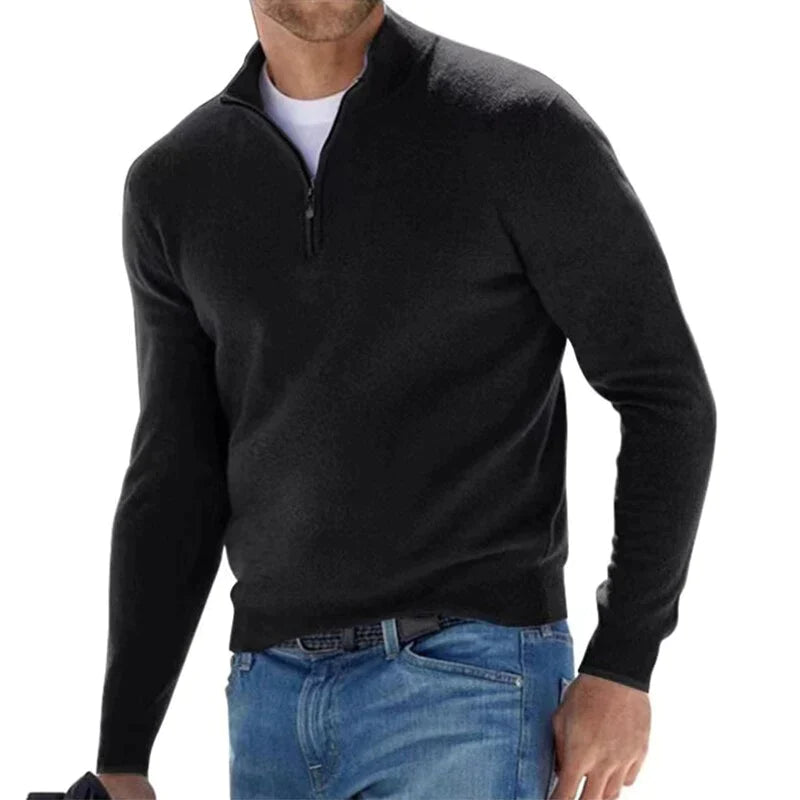Marvail | Homme Pull Demi-Zip Col Montant - Grey - Image 9