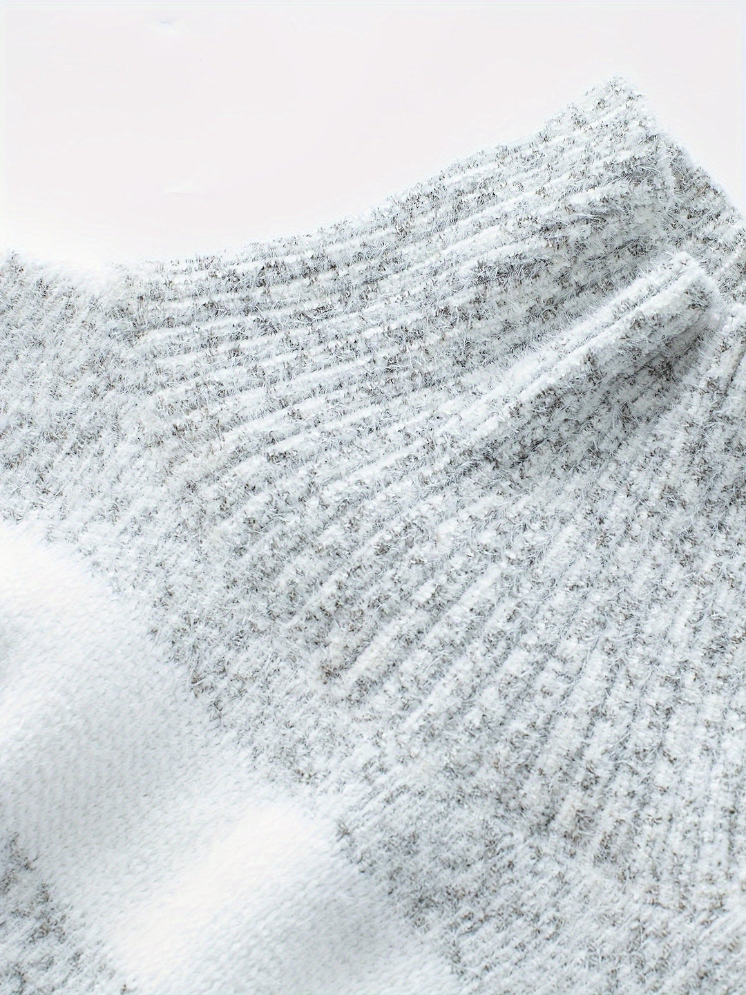 Marvelle | Femme Pull Col Roulé Rayé Oversize - White - Image 7