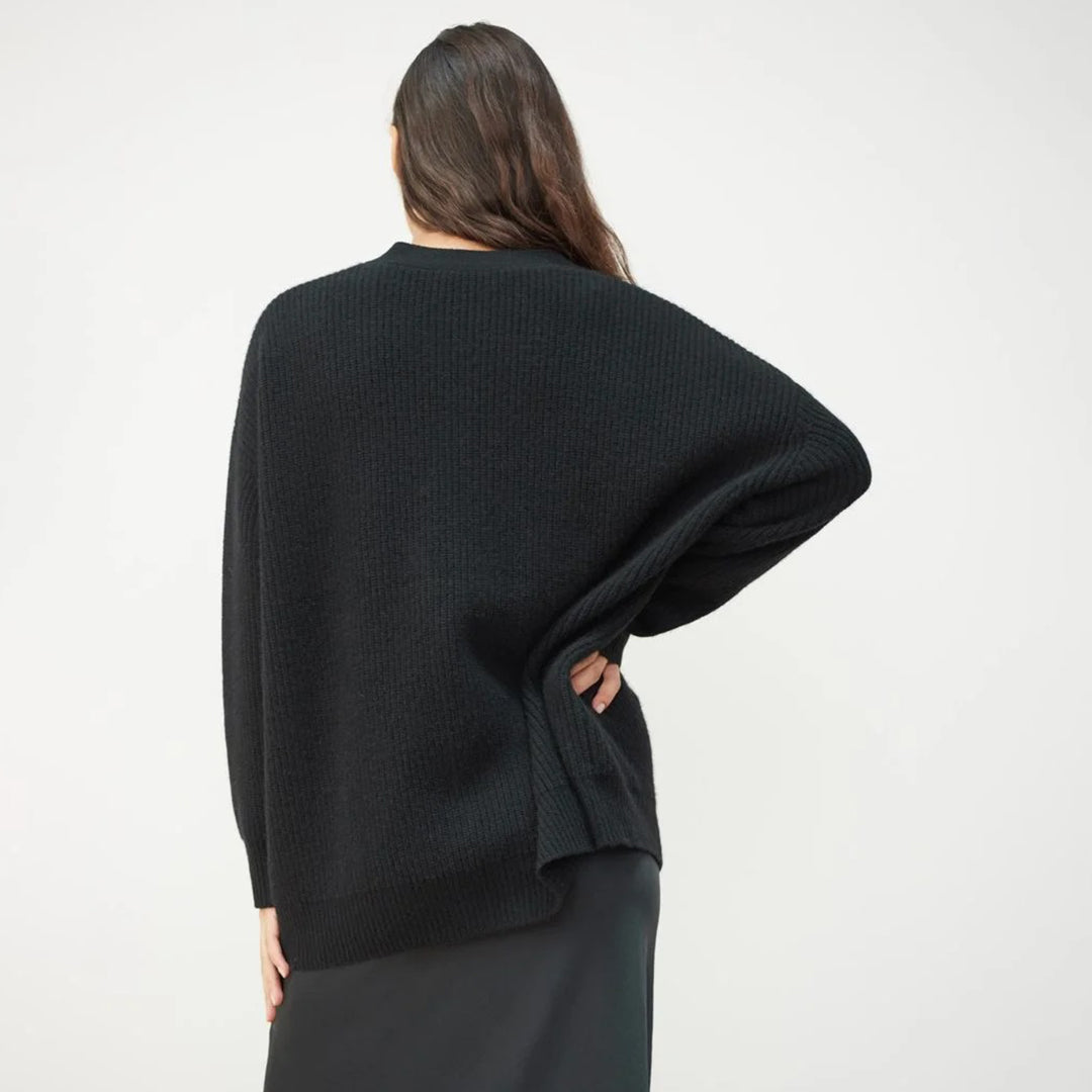 Melvaine | Cardigan Femme Oversize Col V - Black - Image 5
