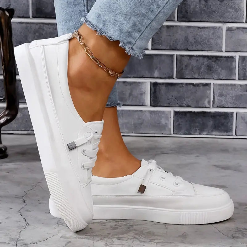 Melvane | Basket Blanche Femme Slip-on - White - Image 2