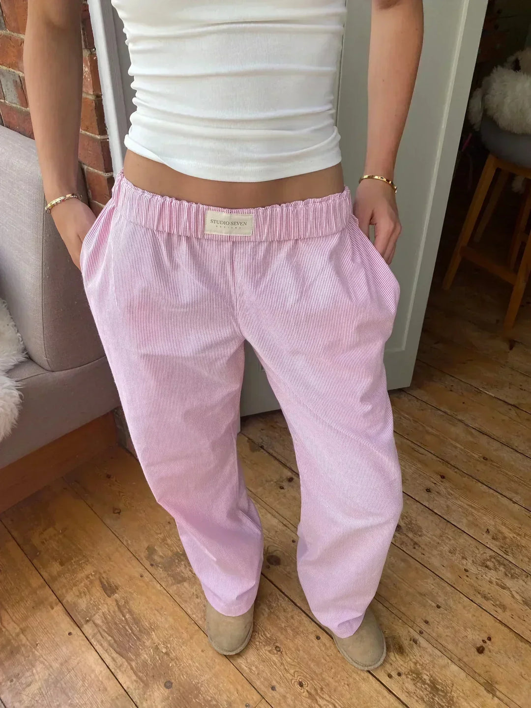 Milvane | Pantalon Femme Large Taille Élastique - Image 1