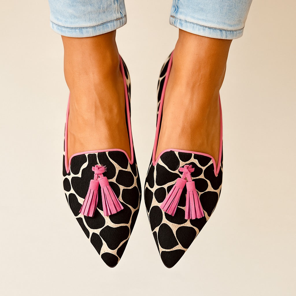 Mélisande | Femme Mocassins Imprimé Animal à Glands - Image 2
