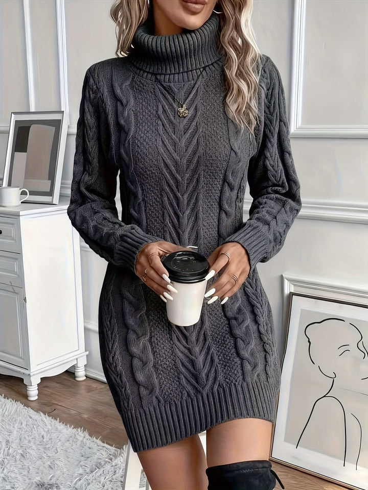 Molvène | Femme Robe Pull Col Roulé Torsadée - Image 7