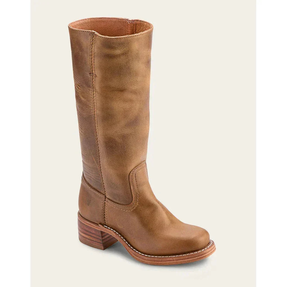 Morvaine | Bottes Campus Cuir Femme Talon Bloc - Camel - Image 2