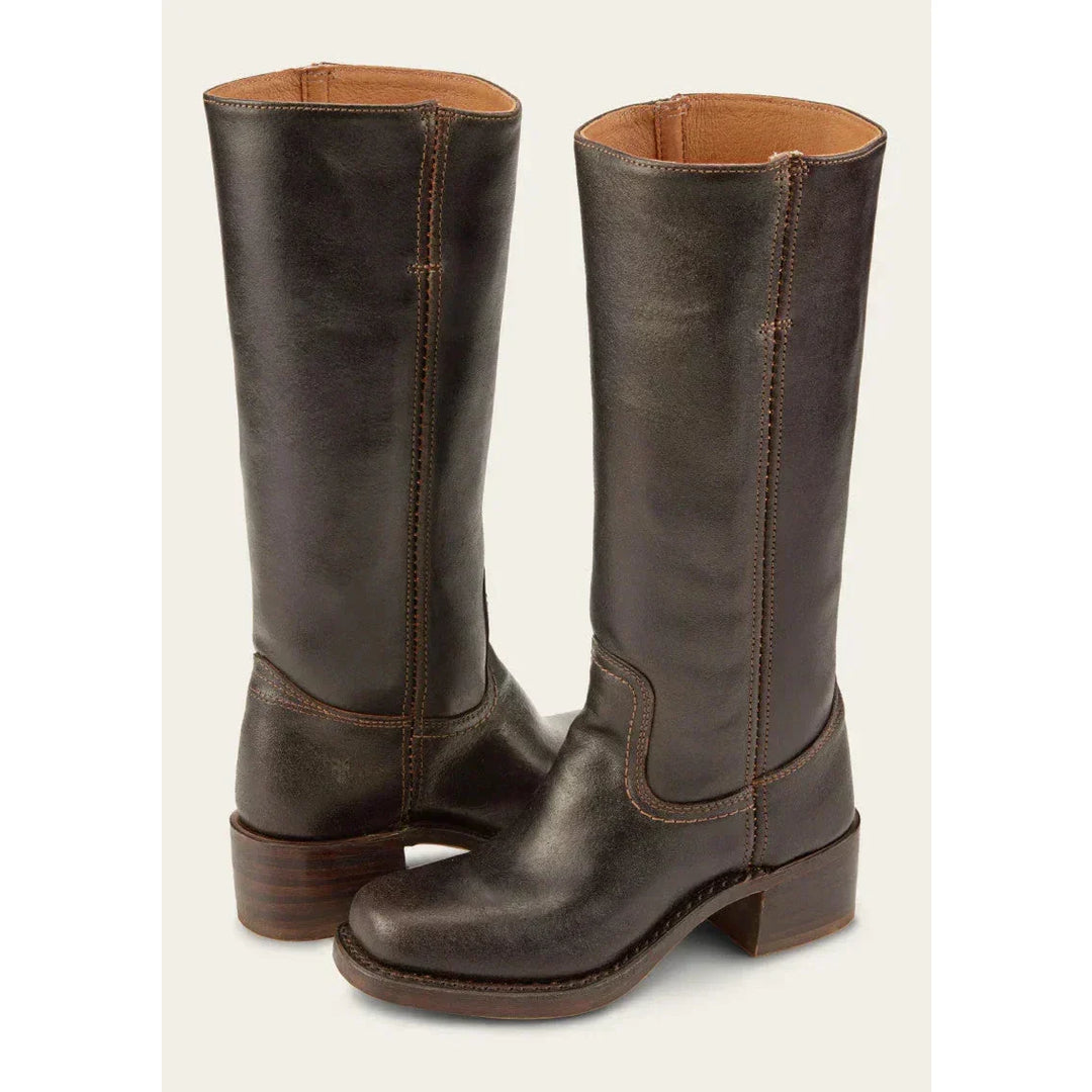 Morvaine | Bottes Campus Cuir Femme Talon Bloc - Camel - Image 22