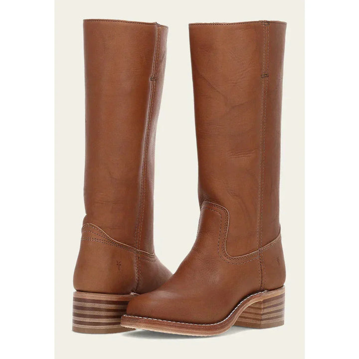 Morvaine | Bottes Campus Cuir Femme Talon Bloc - Camel - Image 23