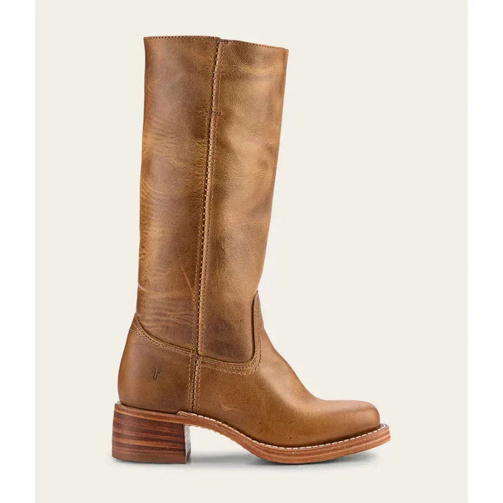 Morvaine | Bottes Campus Cuir Femme Talon Bloc - Camel - Image 3