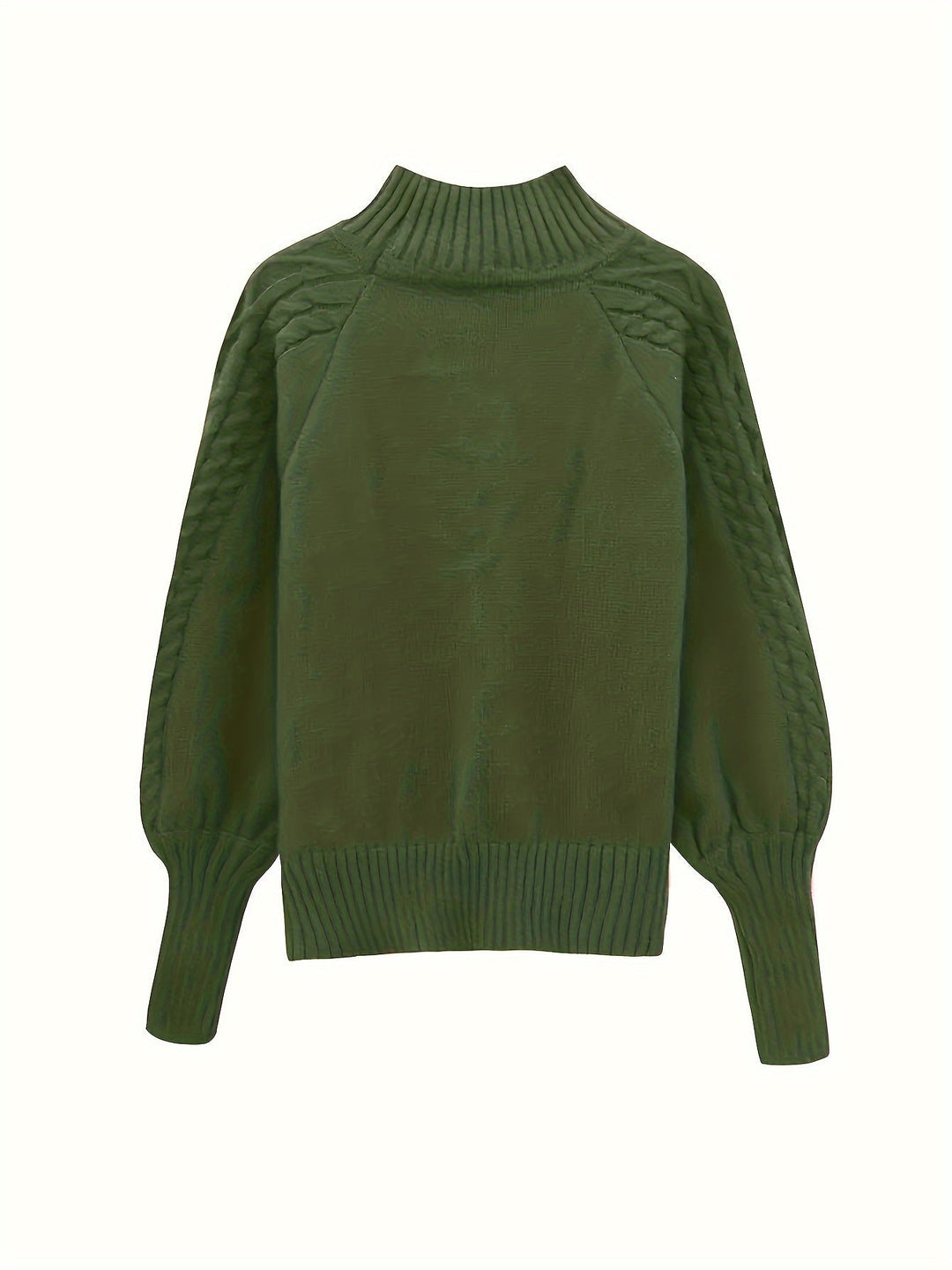 Nelvire | Pull Col Roulé Femme Torsadé Oversize - Green - Image 6