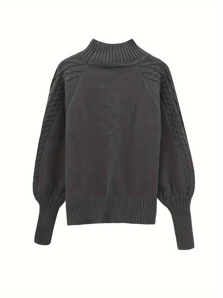 Nelvire | Pull Col Roulé Femme Torsadé Oversize - Green - Image 8