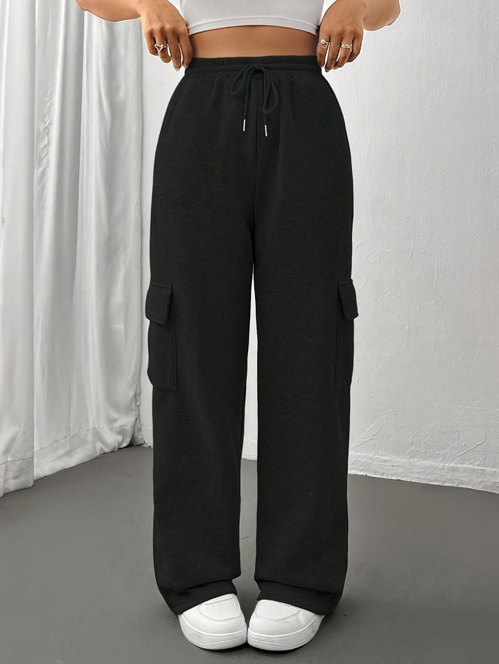 Nelvorde | Femme Pantalon Jogging Cargo Coupe Large - Light Grey - Image 11
