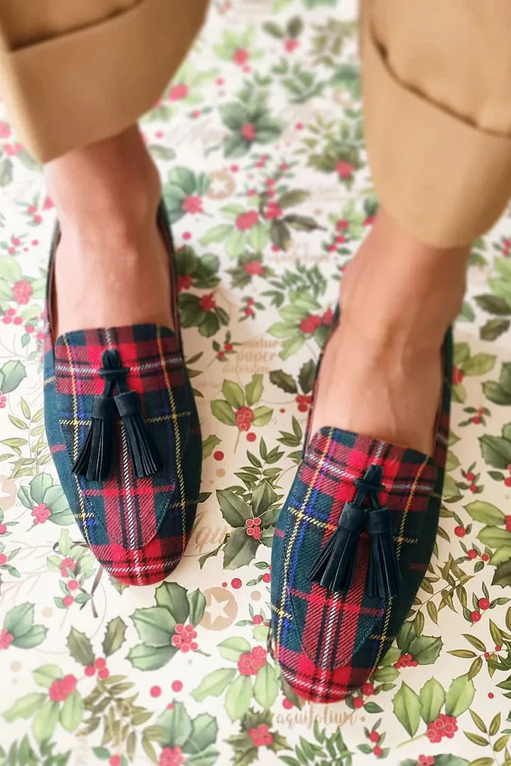 Nelvorne | Mocassin Femme Tartan à Glands - Image 1
