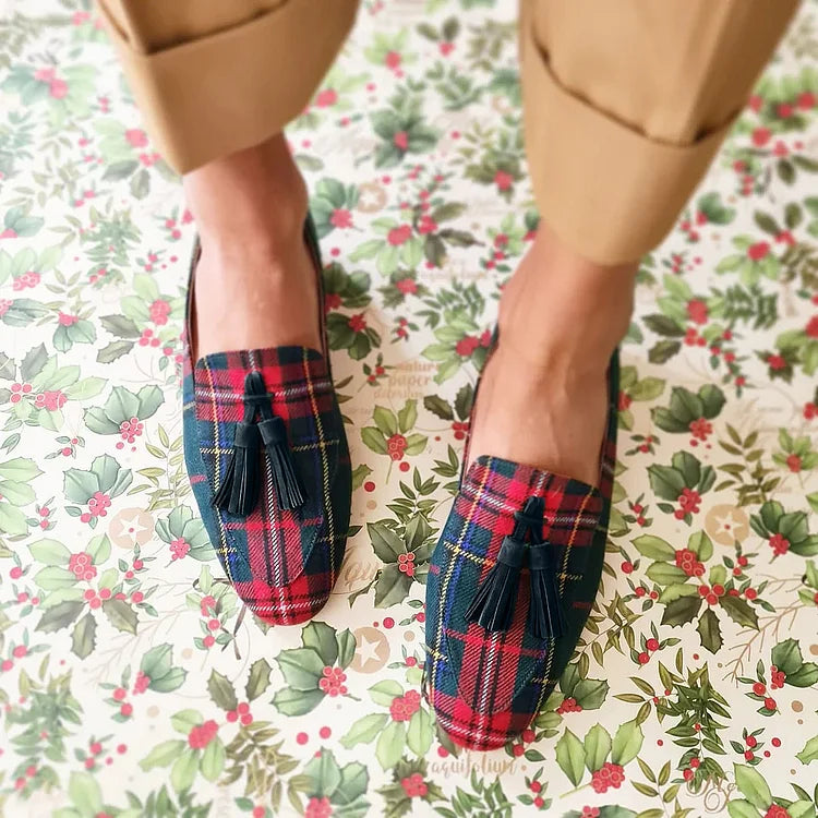 Nelvorne | Mocassin Femme Tartan à Glands - Image 2
