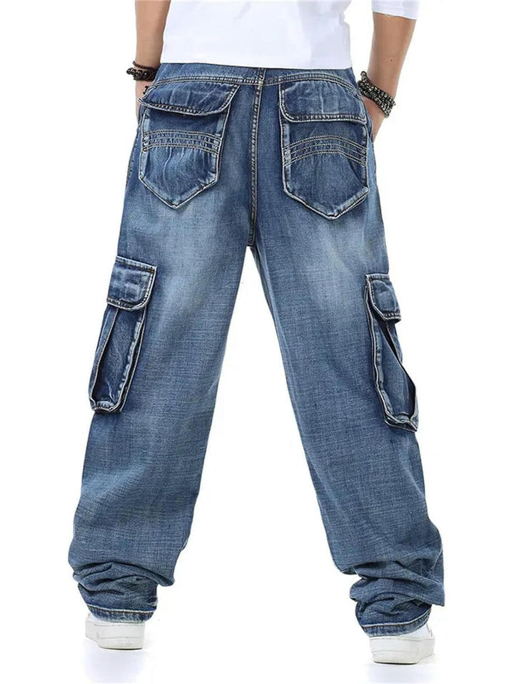 Énoch | Homme Jean Cargo Baggy Délavé - Blue - Image 3