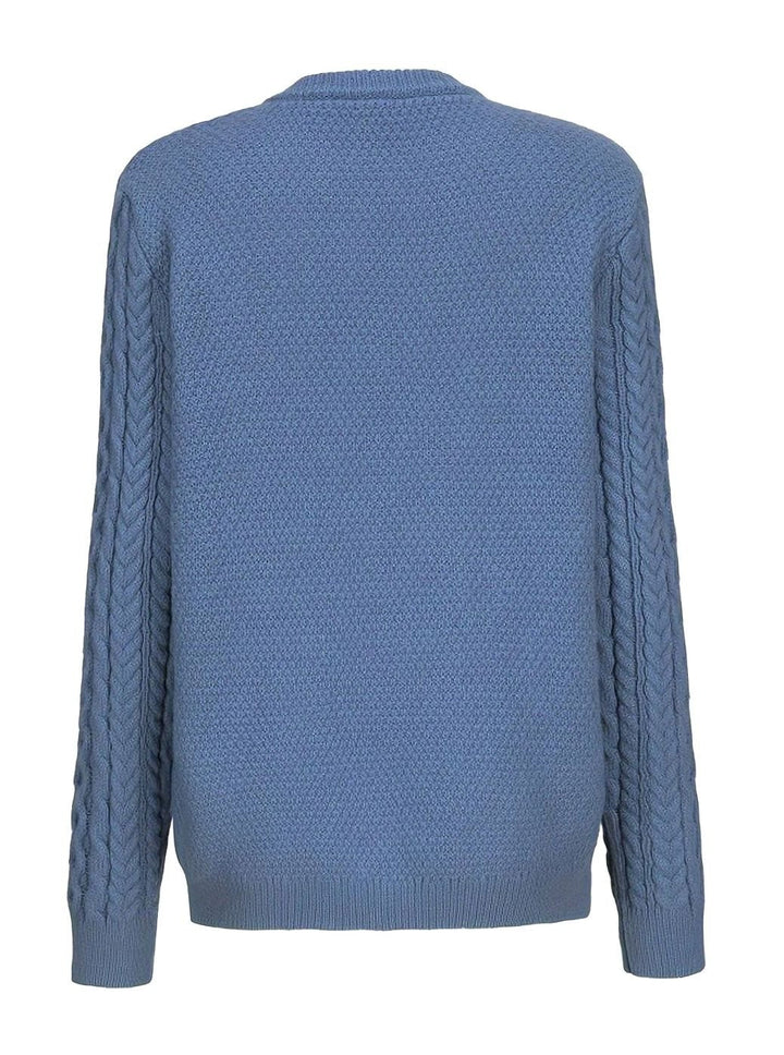 Nolvaine | Cardigan Torsadé Femme à Poches Boutonné - Dark Brown - Image 10