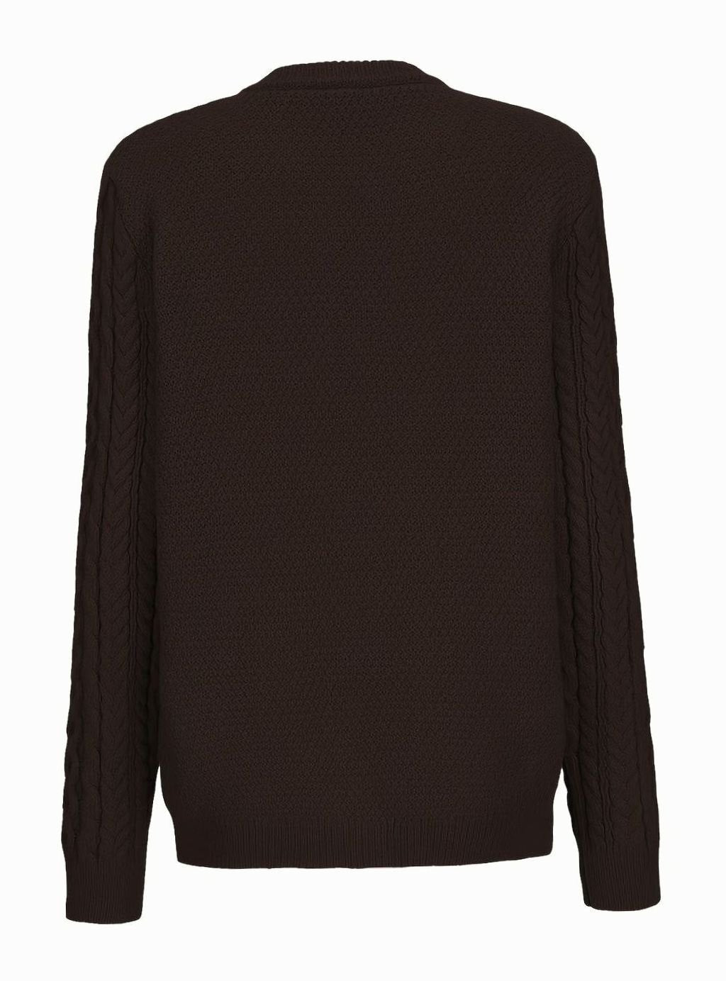 Nolvaine | Cardigan Torsadé Femme à Poches Boutonné - Dark Brown - Image 9