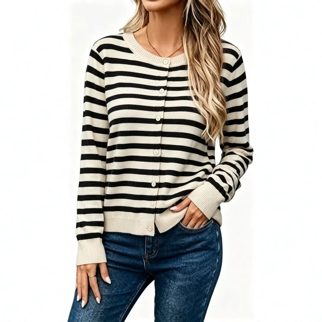 Nolvaire | Cardigan Rayé Femme Manches Longues - Image 2