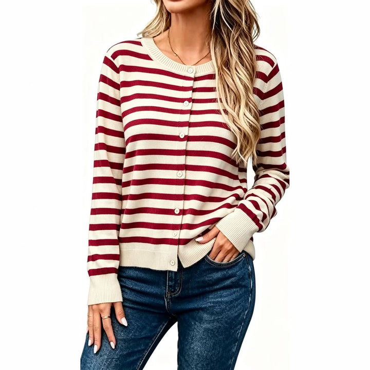 Nolvaire | Cardigan Rayé Femme Manches Longues - Image 3