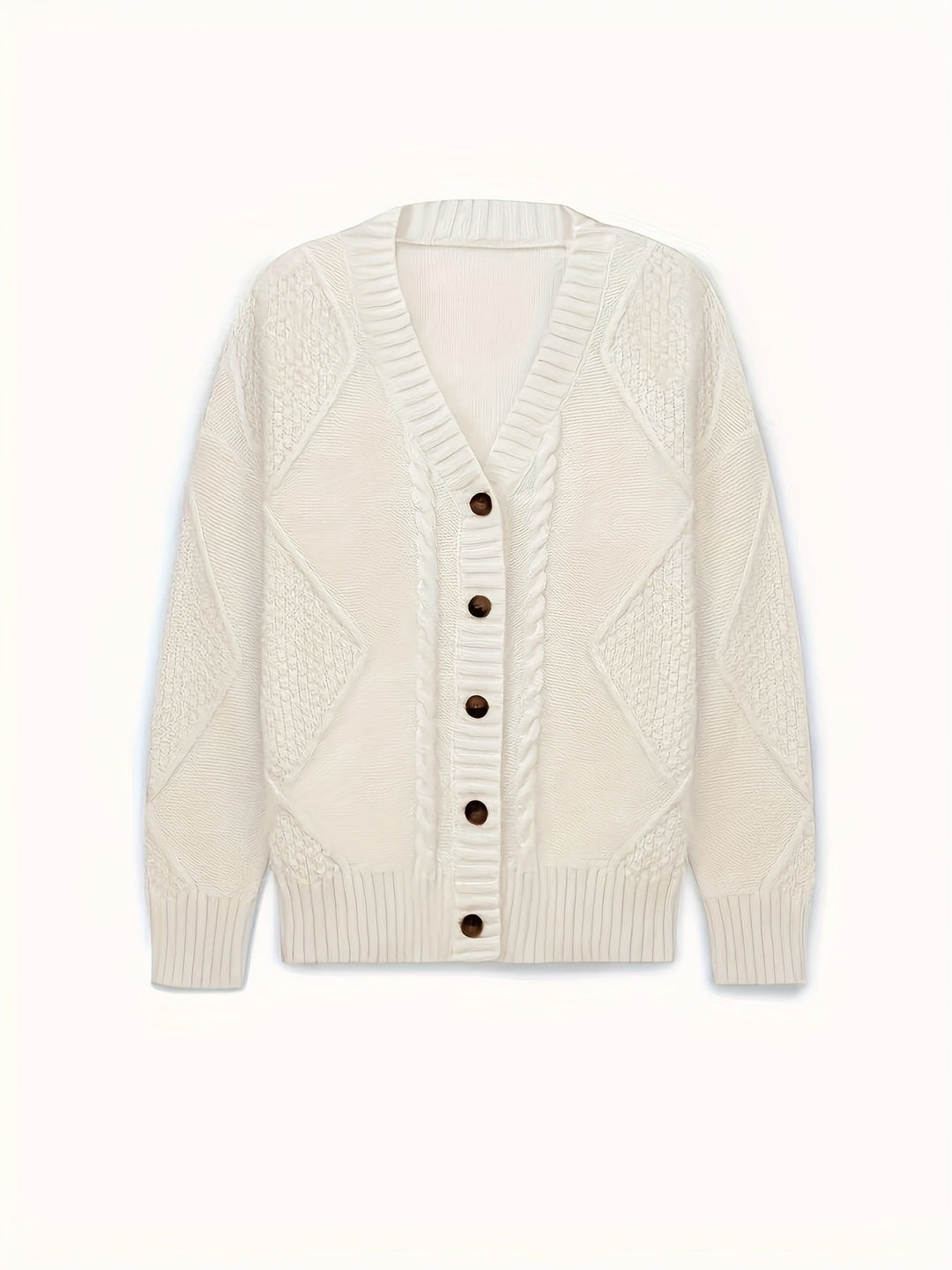 Nolvaire | Gilet en Maille Torsadée Femme Col V - Light Pink - Image 8