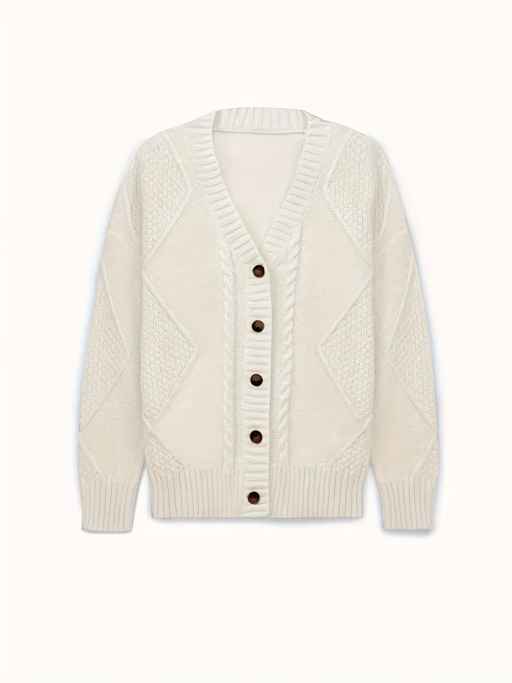 Nolvaire | Gilet en Maille Torsadée Femme Col V - Light Pink - Image 8