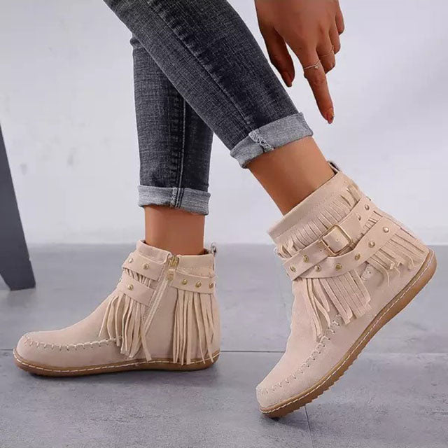 Nolvane | Femme Bottines à Franges Style Western - Image 3