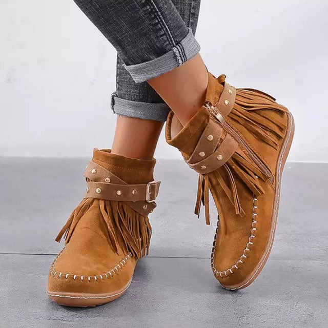 Nolvane | Femme Bottines à Franges Style Western - Image 4