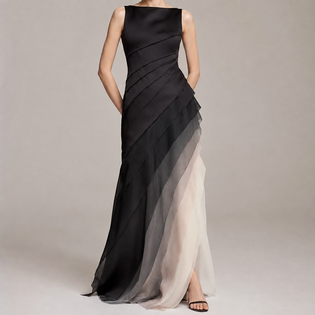 Nolvara | Femme Robe de Soirée Longue Dégradée - Black - Image 1