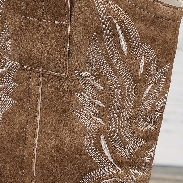 Nolvhère | Femme Bottes Western Cowboy Mi-Mollet - Camel - Image 7