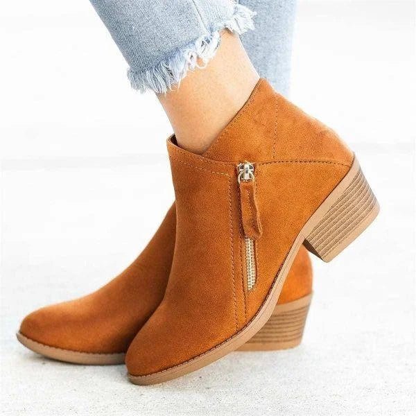 Nolvire | Femme Bottines Zippées Talon Bloc - Image 2