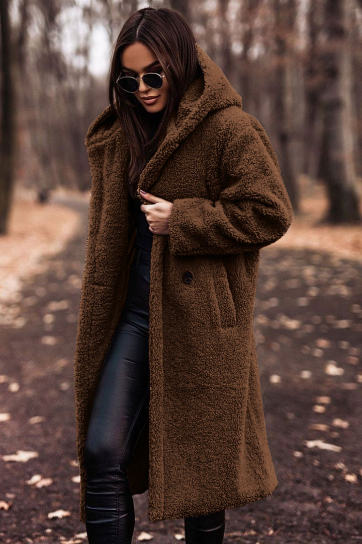 Nolvire | Manteau Teddy Femme Oversize Long - Beige - Image 4