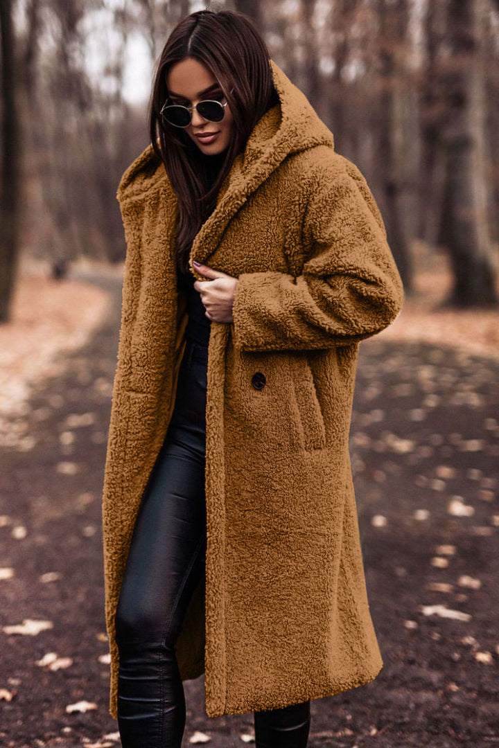 Nolvire | Manteau Teddy Femme Oversize Long - Beige - Image 5