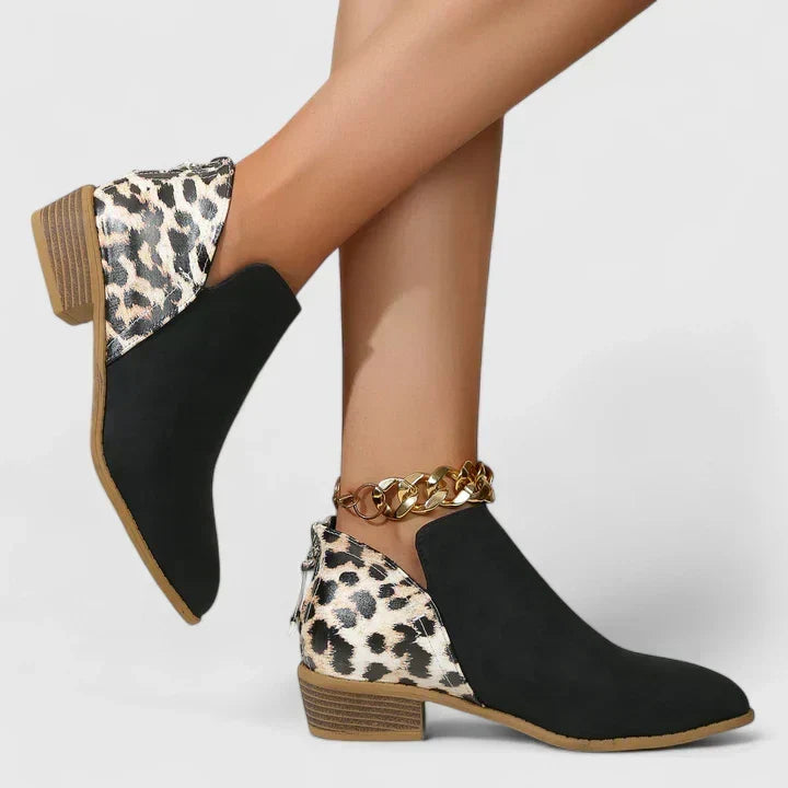Nolvène | Bottines Femme Léopard Chaîne Dorée - Image 3