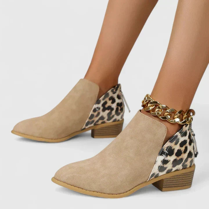 Nolvène | Bottines Femme Léopard Chaîne Dorée - Image 4