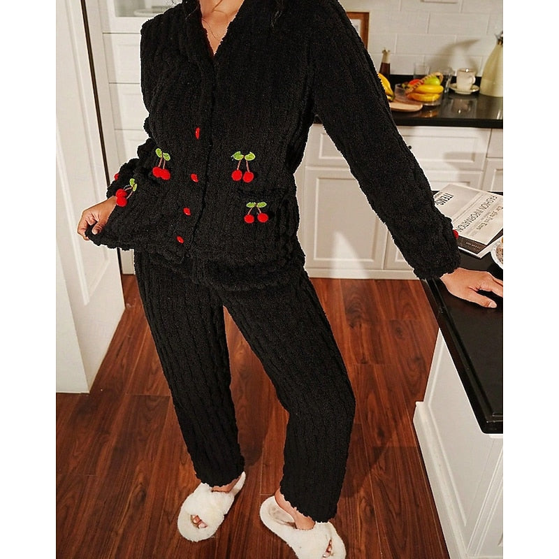 Nolvïre | Femme Ensemble Pyjama Polaire Deux Pièces - Pink - Image 15