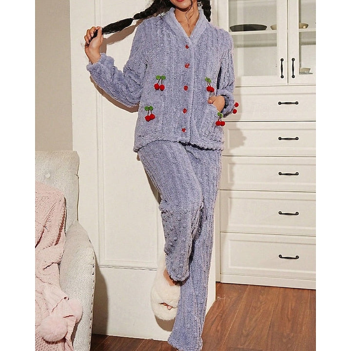 Nolvïre | Femme Ensemble Pyjama Polaire Deux Pièces - Pink - Image 16