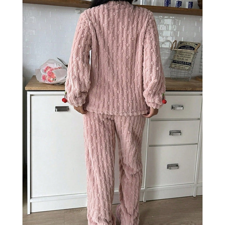 Nolvïre | Femme Ensemble Pyjama Polaire Deux Pièces - Pink - Image 4