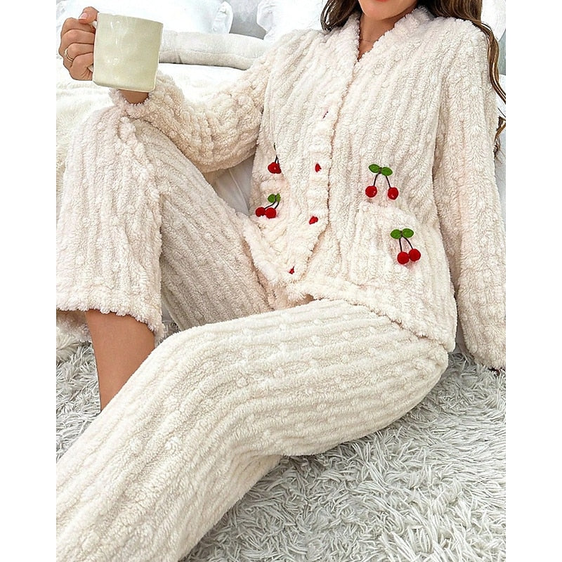 Nolvïre | Femme Ensemble Pyjama Polaire Deux Pièces - Pink - Image 5