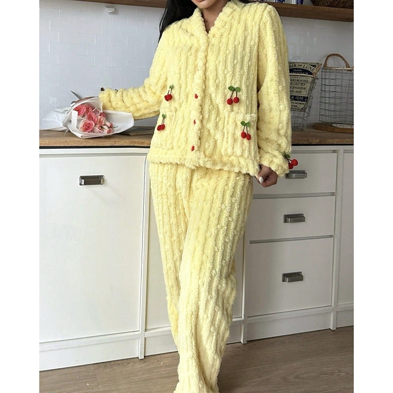 Nolvïre | Femme Ensemble Pyjama Polaire Deux Pièces - Pink - Image 7