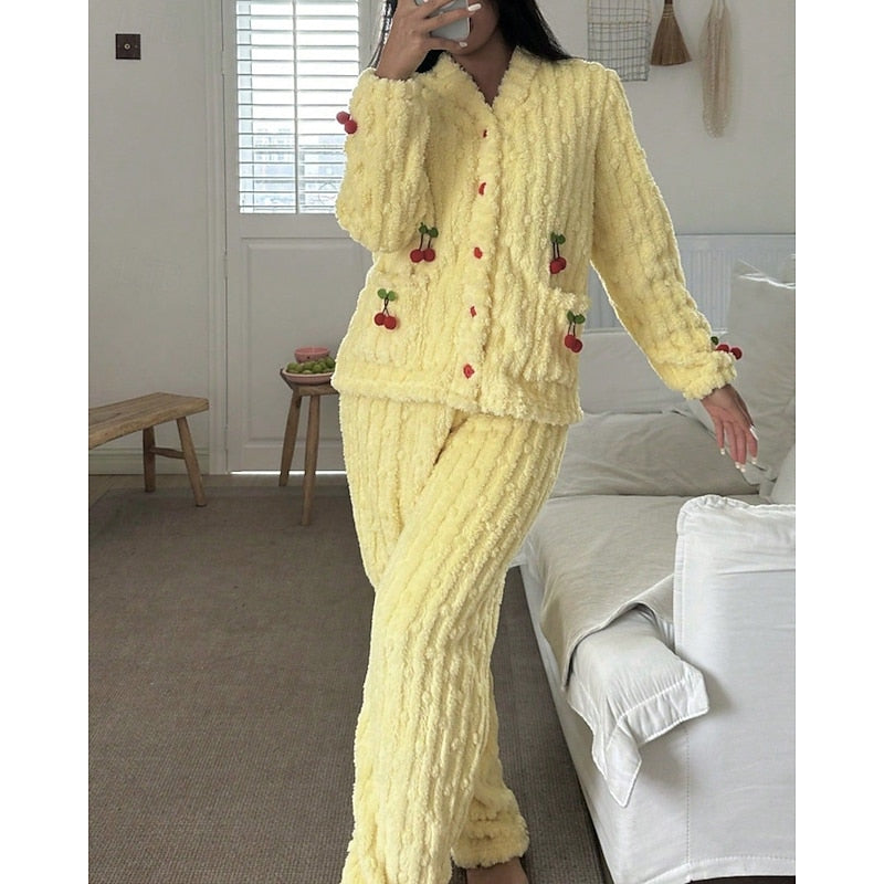 Nolvïre | Femme Ensemble Pyjama Polaire Deux Pièces - Pink - Image 8