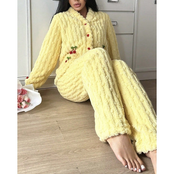 Nolvïre | Femme Ensemble Pyjama Polaire Deux Pièces - Pink - Image 9