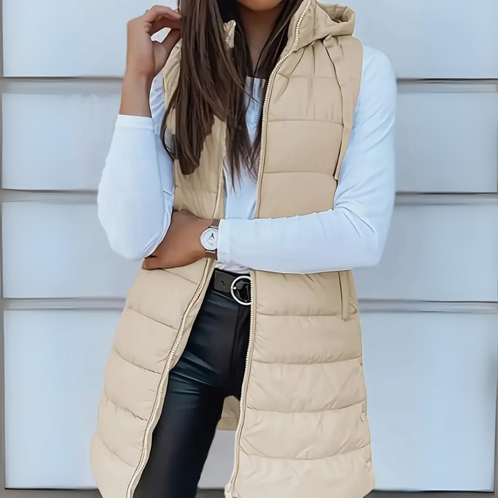Nolvyre | Femme Gilet Long à Capuche Matelassé - Image 6